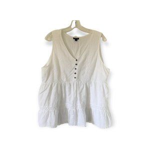 Torrid White Flowy Summer Tank Top SZ 1